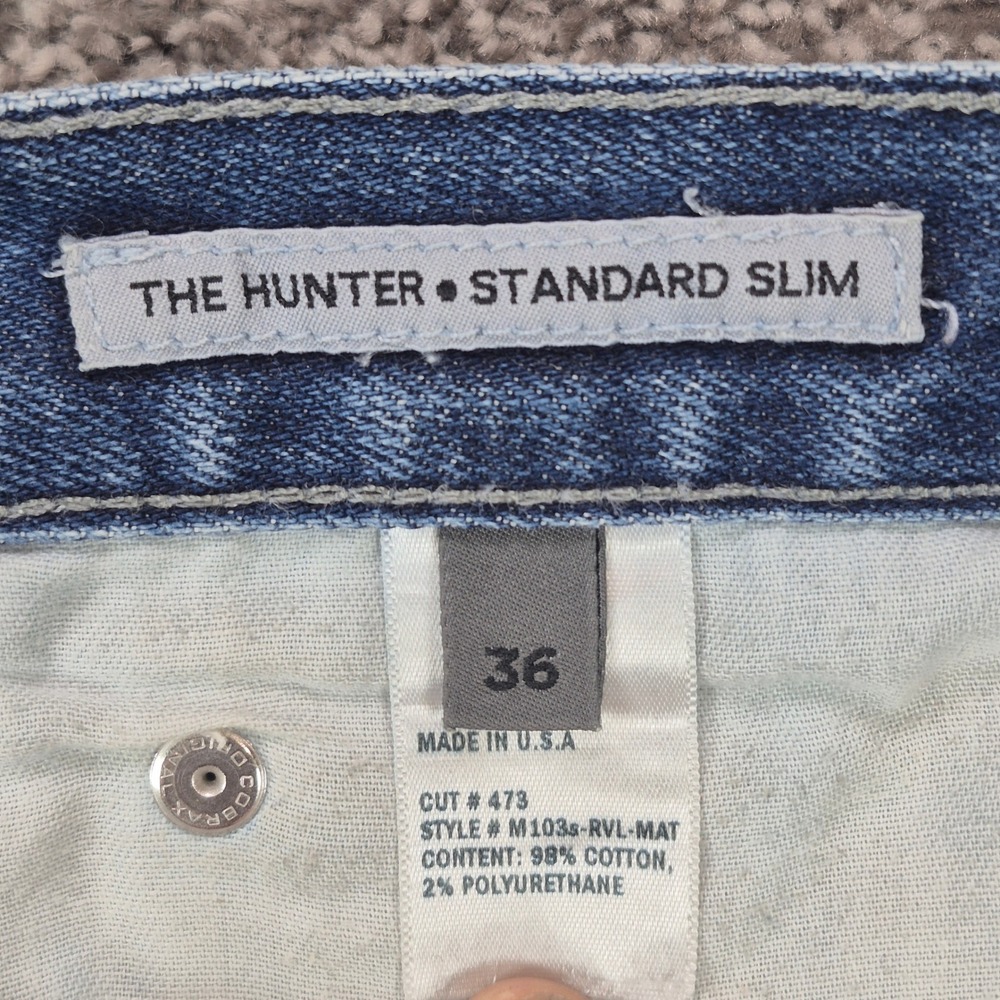 S.M.N. Denim The Hunter Selvedge Jeans Mens 36x32 Blue Standard Slim Made in USA - Picture 7 of 11